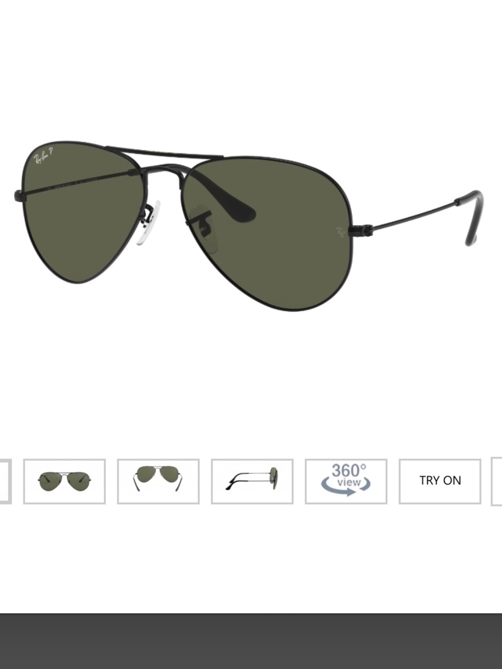 Ray-Ban Black large aviator Sunglasses with G-15 Lenses